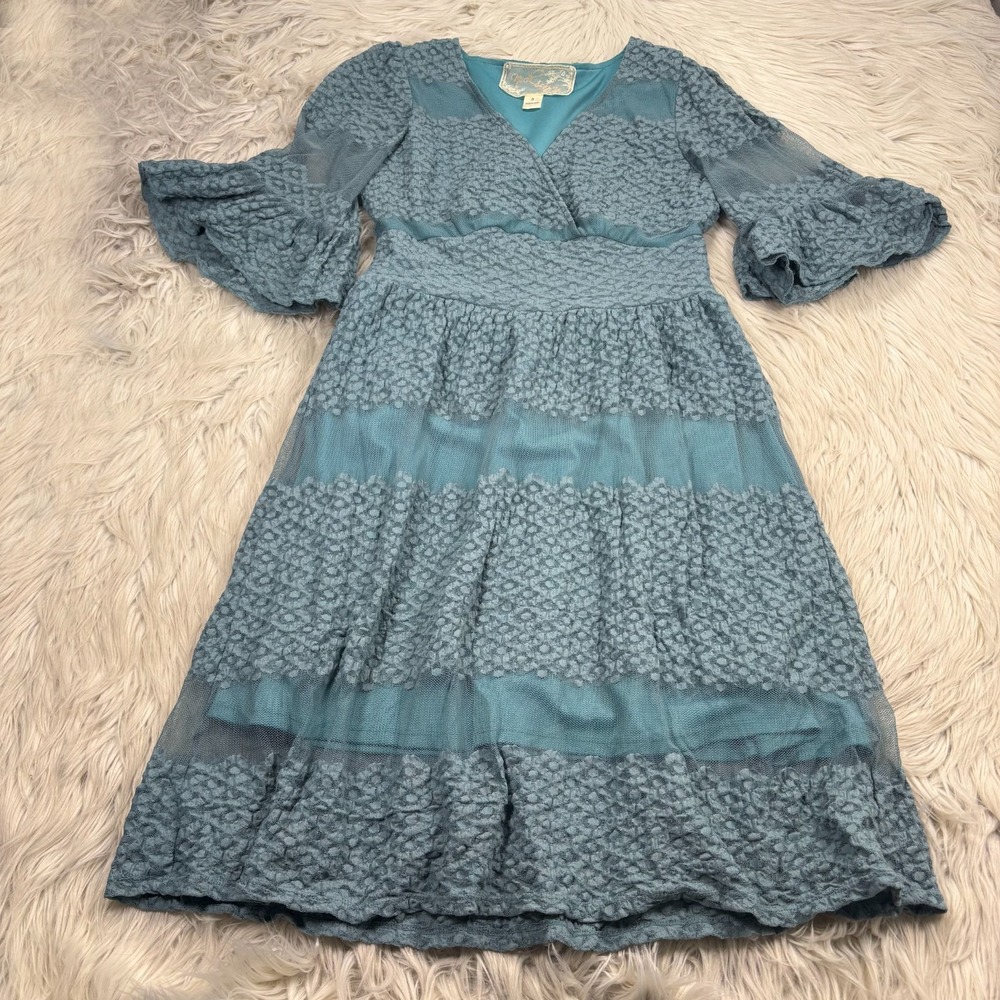 Nick & M Women's S Mesh Lace Fit Flare Dress Fairy Coquette Cottagecore Feminine